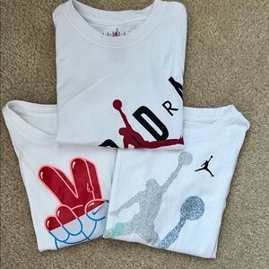 Jordan Kids' White and Red Graphic Tees